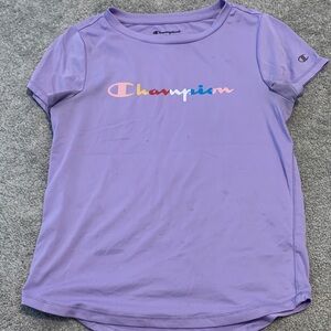 Champion Lavender Tee with Multicolor Logo